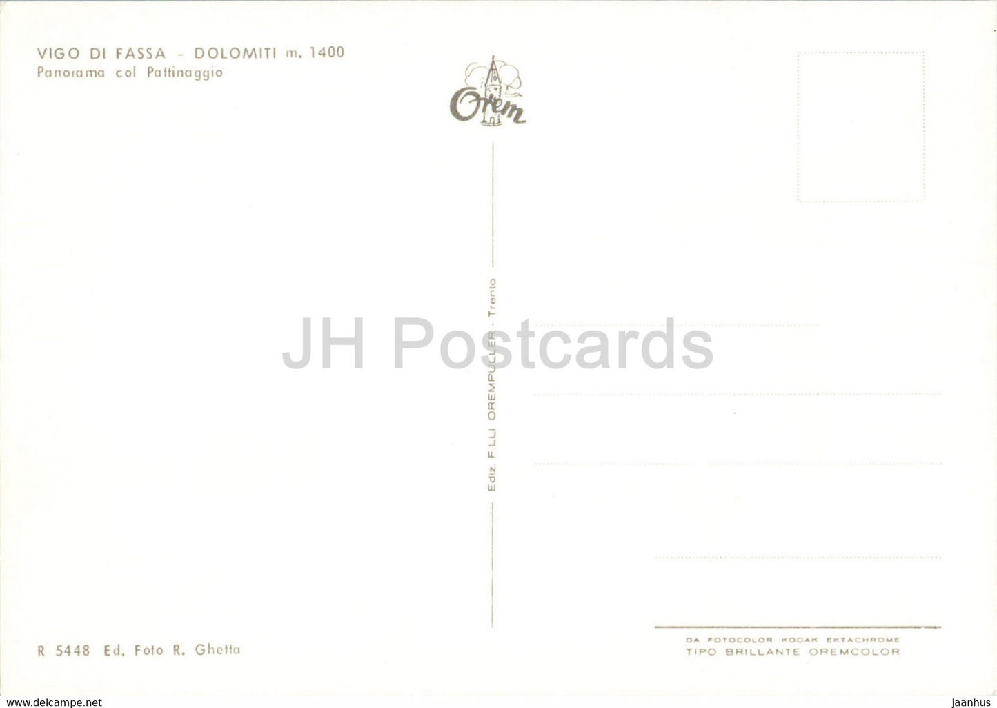 Vigo di Fassa - Dolomiti - Panorama col Pattinaggio - ice skating - Italy - unused