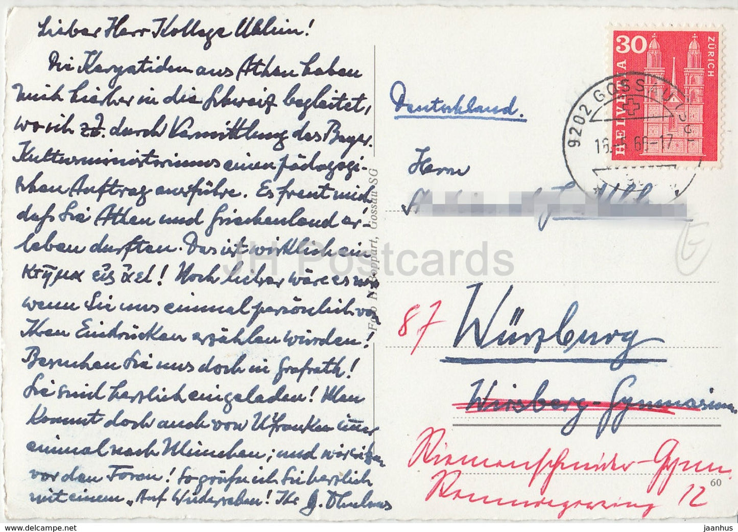 Gymnasium Friedberg - Gossau - SG - school - Switzerland - 1968 - used