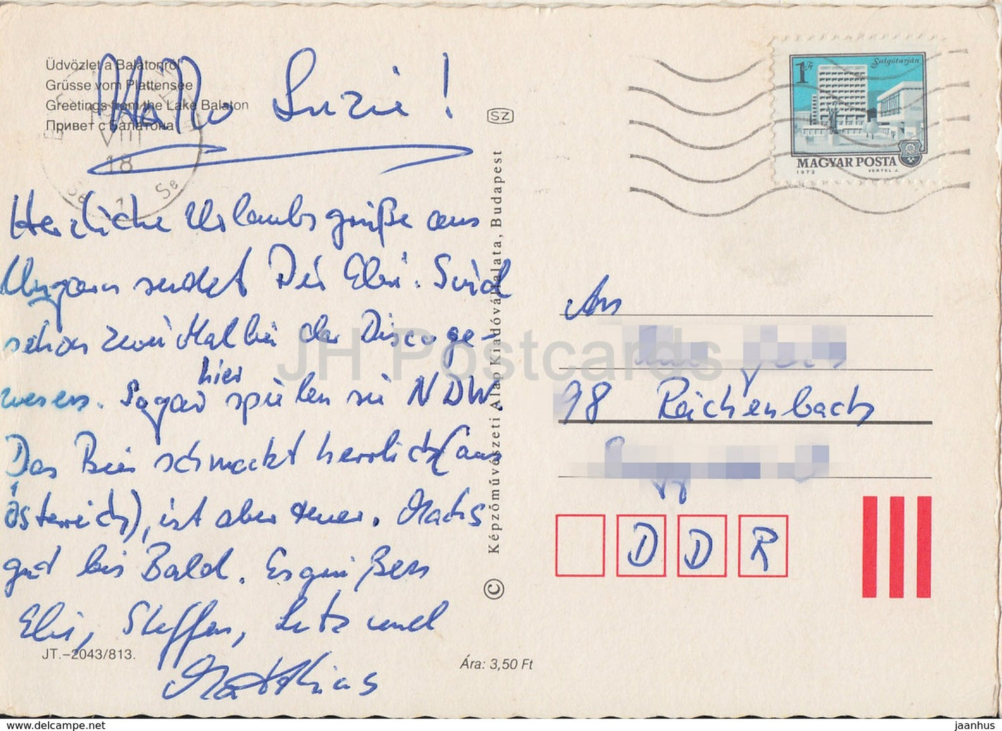 Grüße vom Plattensee - Segelboot - Camping - Denkmal - Multiview - 1980er Jahre - Ungarn - gebraucht