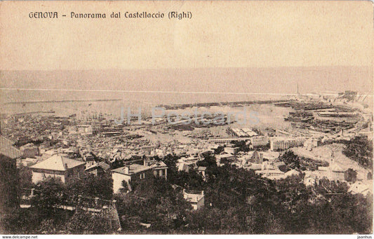 Genova - Genoa - Panorama dal Castellaccio - Righi - old postcard - Italy - used - JH Postcards