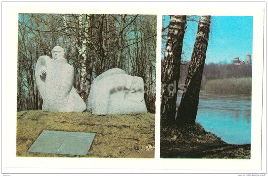 Faternal cemetery - War memorial to the soldiers fallen for liberation of Sigulda - 1984 - Latvia USSR - unused - JH Postcards