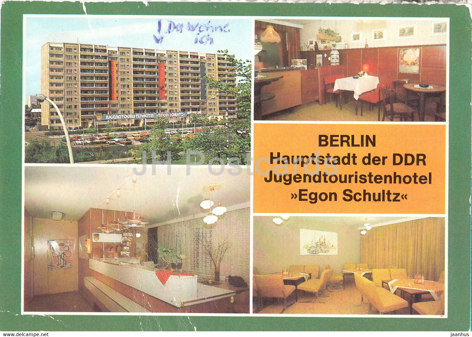 Berlin - Jugendtouristenhotel Egon Schultz - Germany DDR - used - JH Postcards