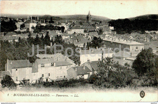 Bourbonne le Bains - Panorama - 1 - old postcard - 1917 - France - used - JH Postcards