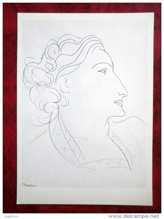 Drawing by Henri Matisse - Portrait of a Woman . 1942 - french art - unused - JH Postcards