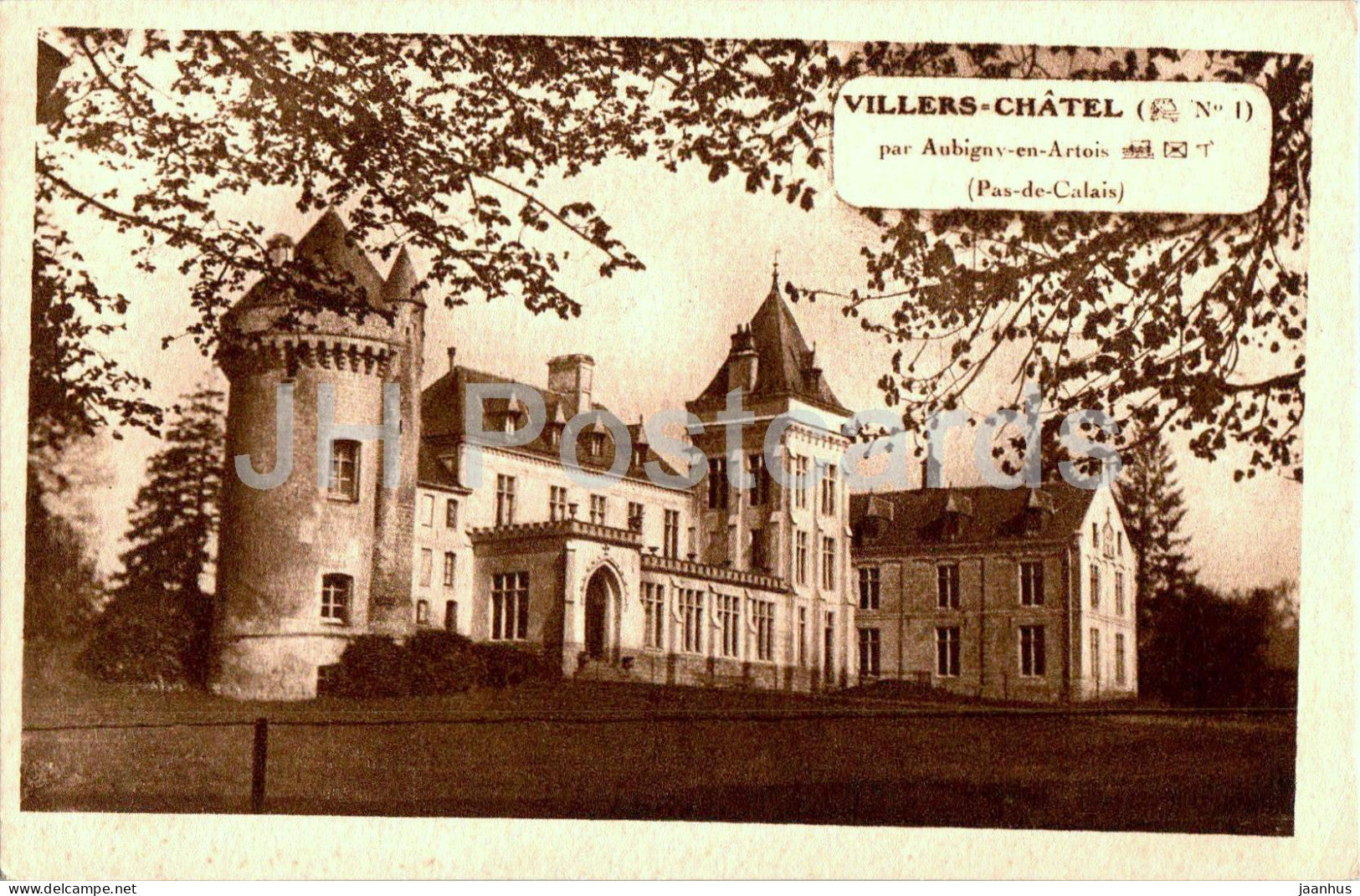 Villers Chatel - par Aubigny en Artois - Pas de Calais - castle - old postcard - France - used - JH Postcards