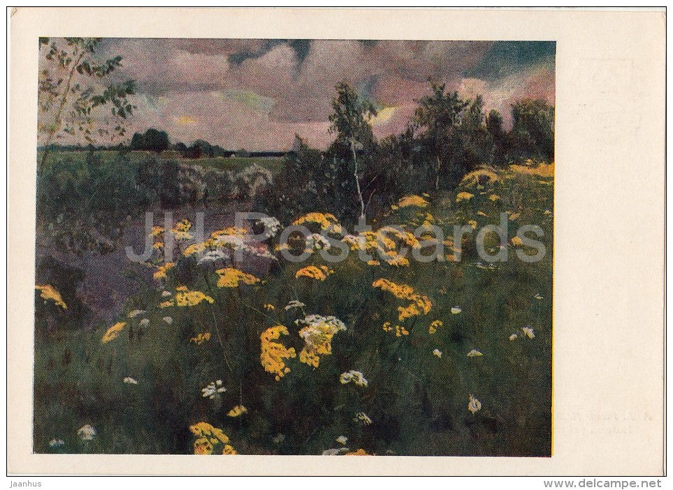 painting by A. Rylov - Field ash , 1904 - landscape - Russian art - 1954 - Russia USSR - unused - JH Postcards