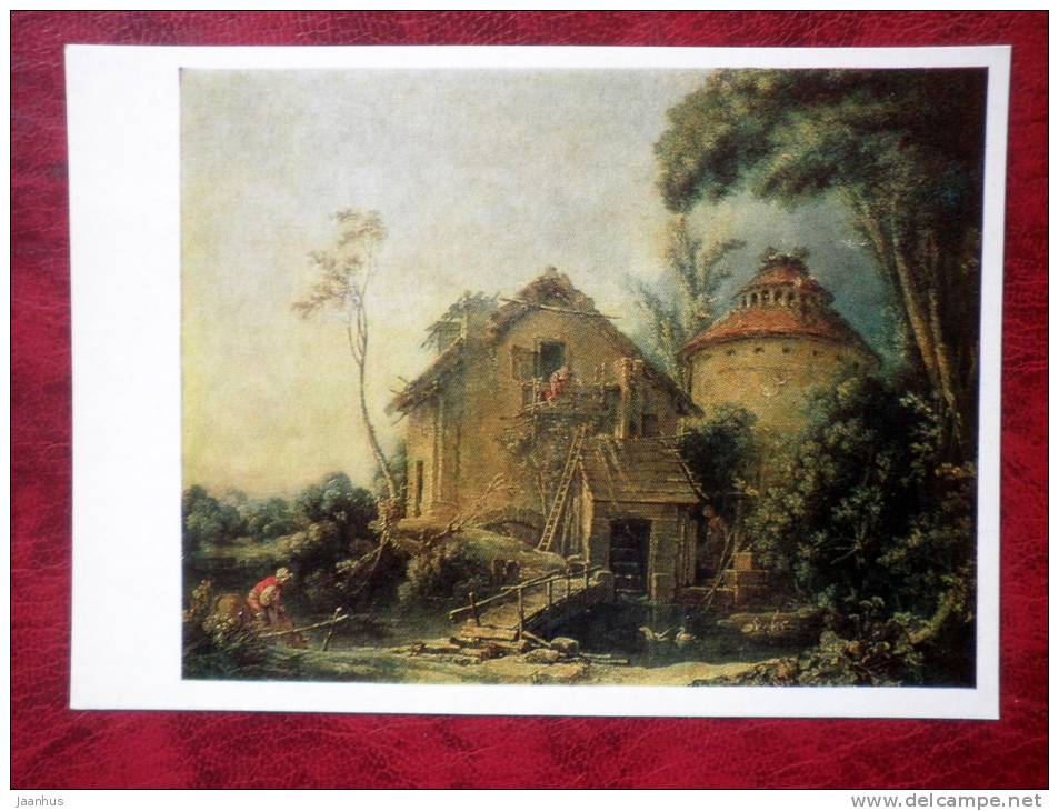 Painting by François Boucher - Mill, 1752 - art  - unused - JH Postcards