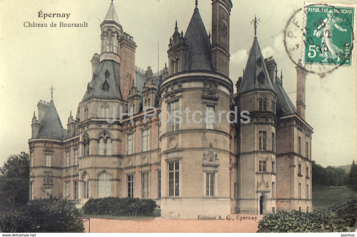 Epernay - Chateau de Boursault - castle - old postcard - 1913 - France - used