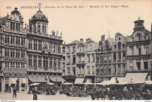 Bruxelles - Brussels - Maisons de la Place du Roi - Houses of the King's Palace - 631 - old postcard - Belgium - unused - JH Postcards