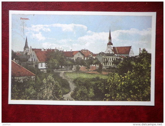 Pärnu - Pernau - view from Lõuna street - old postcard REPRODUCTION!!! - 1984 - Estonia USSR - unused - JH Postcards