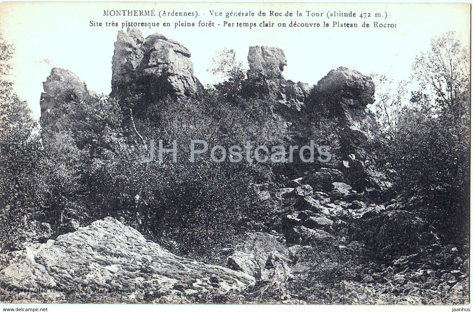 Montherme - Vue generale du Roc de la Tour - old postcard - 1929 - France - used - JH Postcards