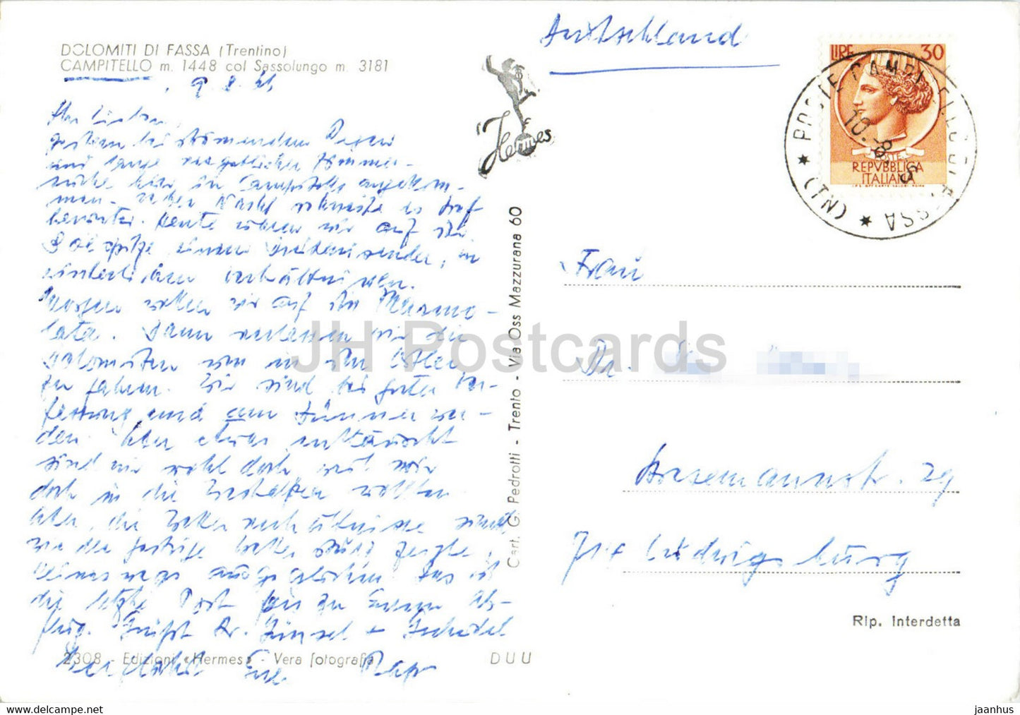 Dolomiti di Fassa - Campitello - Sassolungo - 1966 - Italy - used