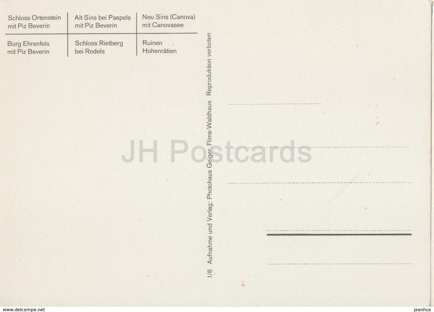 Schlosser und Burgen im Domleschg - Ortenstein - Ehrenfels - Rietberg - Alt und Neu Sins - Burg - Schweiz - unbenutzt