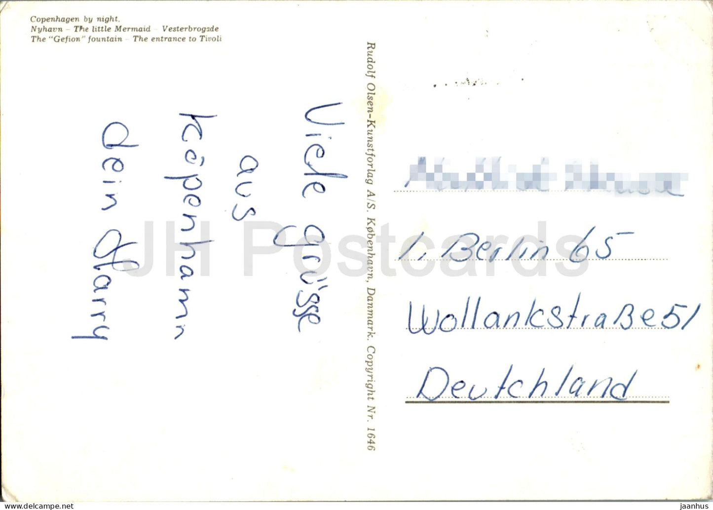 Copenhague - Kobenhavn - Copenhague la nuit - Nyhavn - Petite Sirène - multiview - 1646 - Danemark - utilisé 