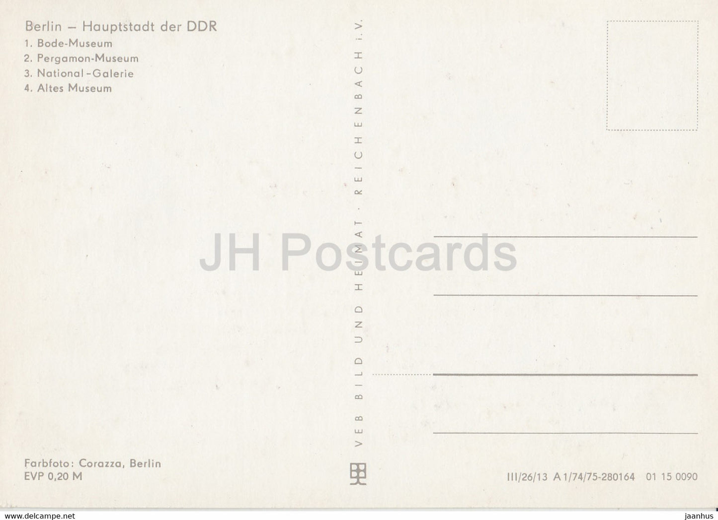 Berlin - Hauptstadt der DDR - Bode Museum - Pergamon Museum - National Galerie - Altes Museum - Germany DDR - unused