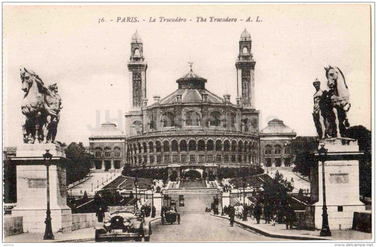 La Trocadero - old cars - 36 - Paris - France - unused - JH Postcards
