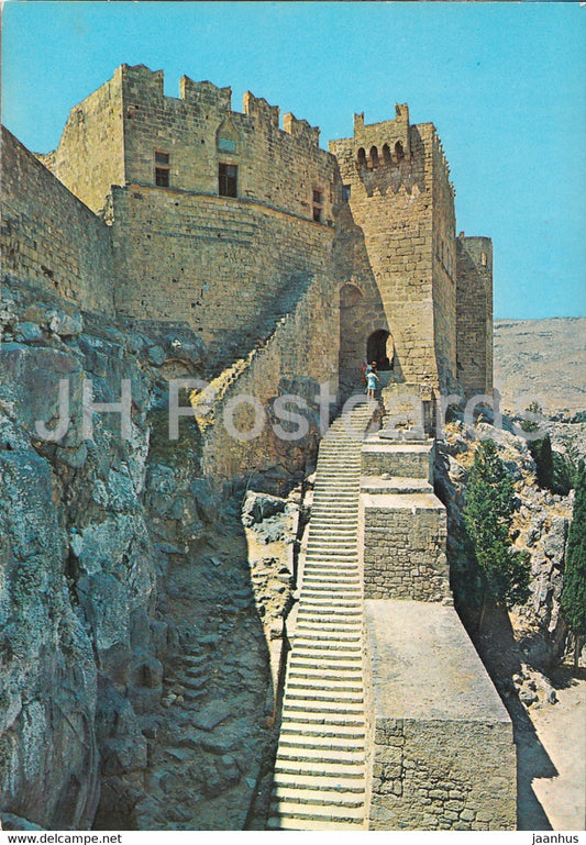 Rhodos - Rhodes - Entrance of Acropolis of Lindos - 262 - Greece - unused - JH Postcards