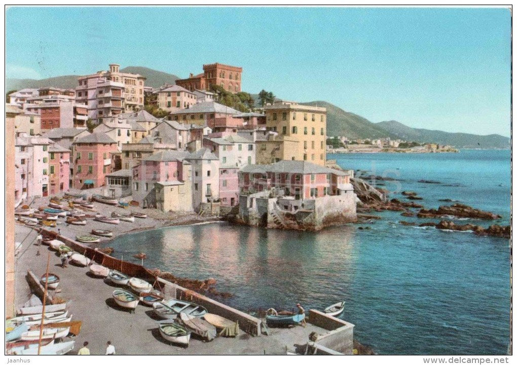 Boccadasse - boat - Genova - Liguria - 18 - Italia - Italy - sent from Italy to Germany 1956 - JH Postcards