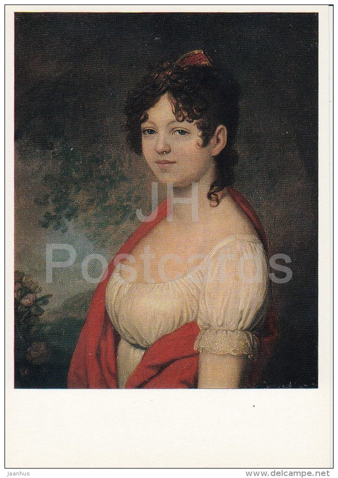 painting by V. Borovikovsky - Portrait of V. Tomilova , 1800s  - woman - Russian art - 1974 - Russia USSR - unused - JH Postcards