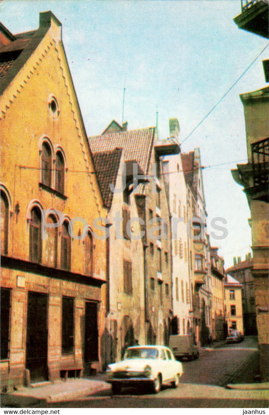 Riga - Old Town - Miesnieku street - car Volga - 1976 - Latvia USSR - unused - JH Postcards