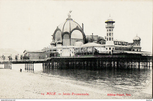 Nice - Jetee Promenade - 24 - old postcard - France - unused - JH Postcards