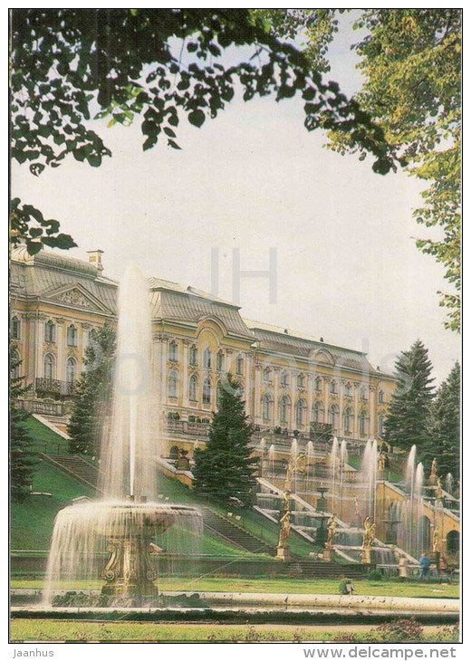 The great Palace , The Great Fountain - The Fountains of Petrodvorets - 1987 - Russia USSR - unused - JH Postcards