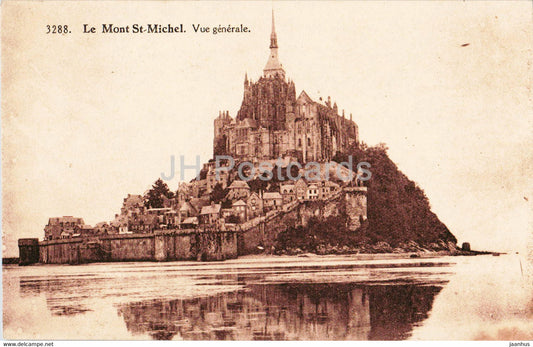 Le Mont St Michel - Vue Generale - 3288 - old postcard - France - unused - JH Postcards