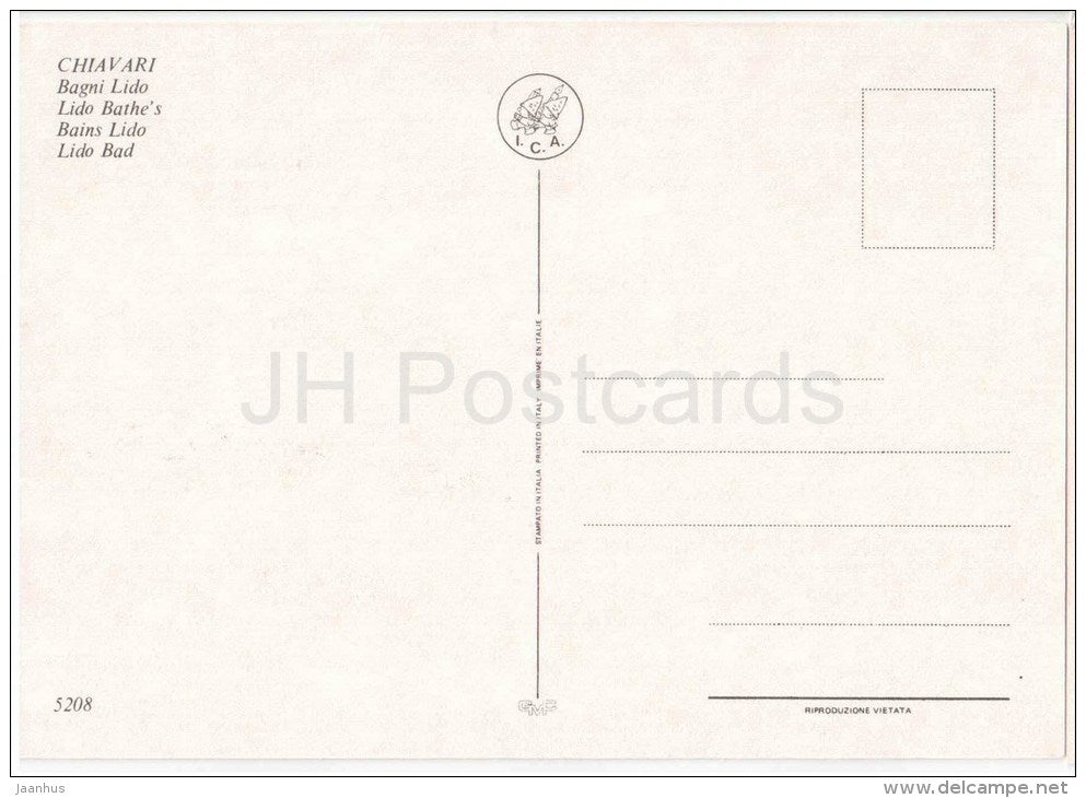 Bagni Lido - Chiavari - Genova - Liguria - 5208 - Italia - Italy - unused - JH Postcards