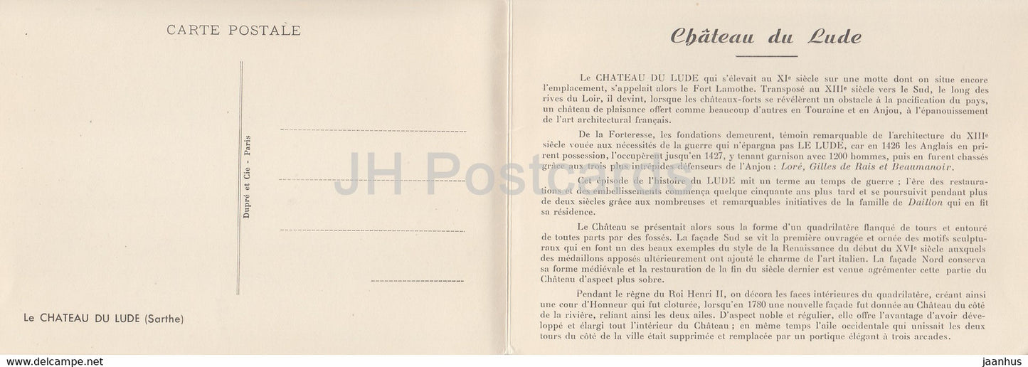 Chateau du Lude - castle - France - unused