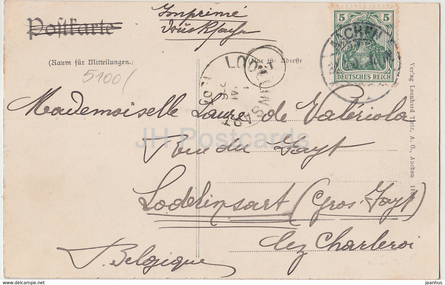 Aachen - Pulverturm - old postcard - 1908 - Germany - used