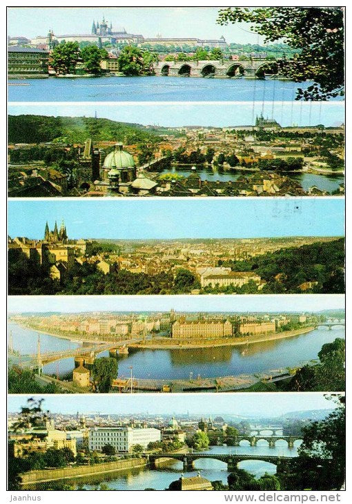 panorama - Praha - Prague - Czechoslovakia - Czech - used 1977 - JH Postcards