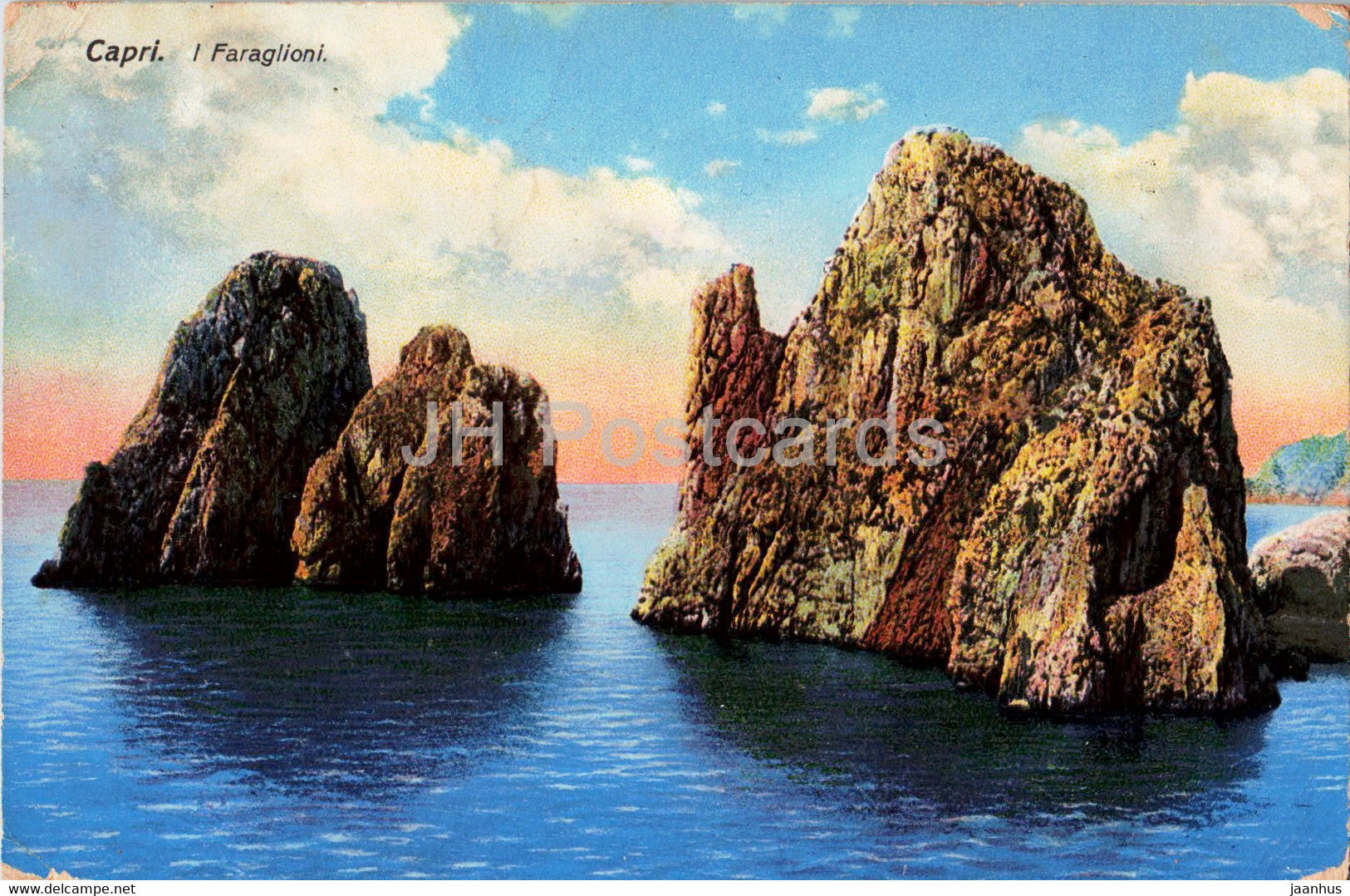 Capri - I Faraglioni - old postcard - 1920 - Italy - used - JH Postcards