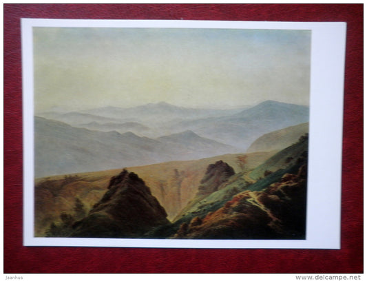 painting by Caspar David Friedrich - Morning in The Mountains - german art - unused - JH Postcards