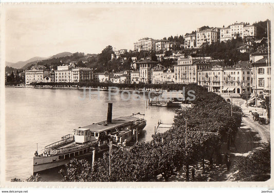 Lugano Riva Vincenzo Vela Collina - passenger boat - steamer - 1942 - Switzerland - used - JH Postcards