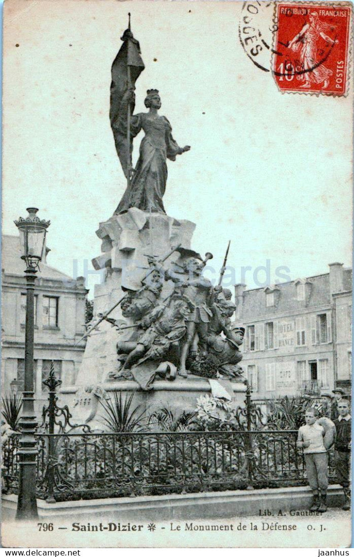 Saint Dizier - Le Monument de la defense - 796 - old postcard - 1906 - France - used - JH Postcards