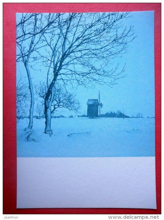 Estonia in Winter - windmill - 1988 - Estonia USSR - unused - JH Postcards