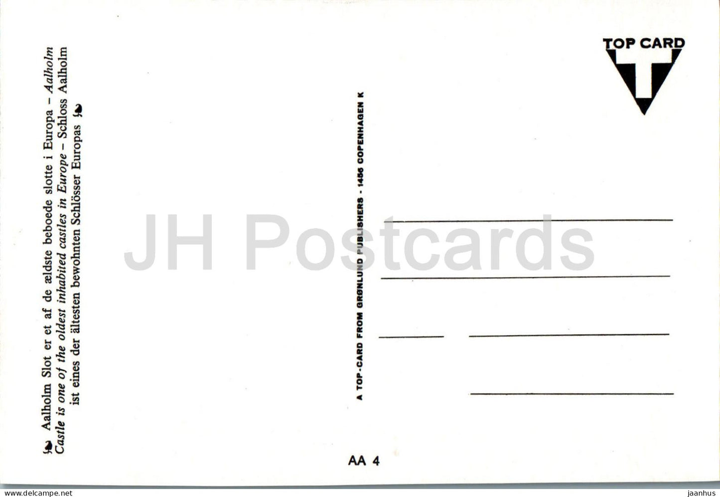 Aalholm Slot - castle - AA 4 - Denmark - unused