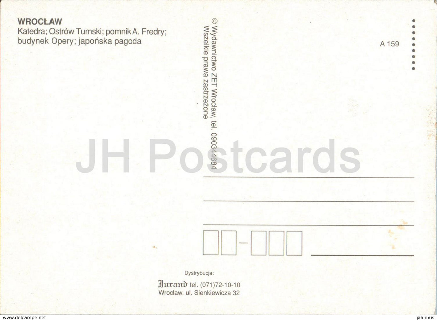 Wroclaw - Katedra - Ostrow Tumski pomnik A. Fedry - budynek Opery - japonska pagoda - multiview - Poland - unused