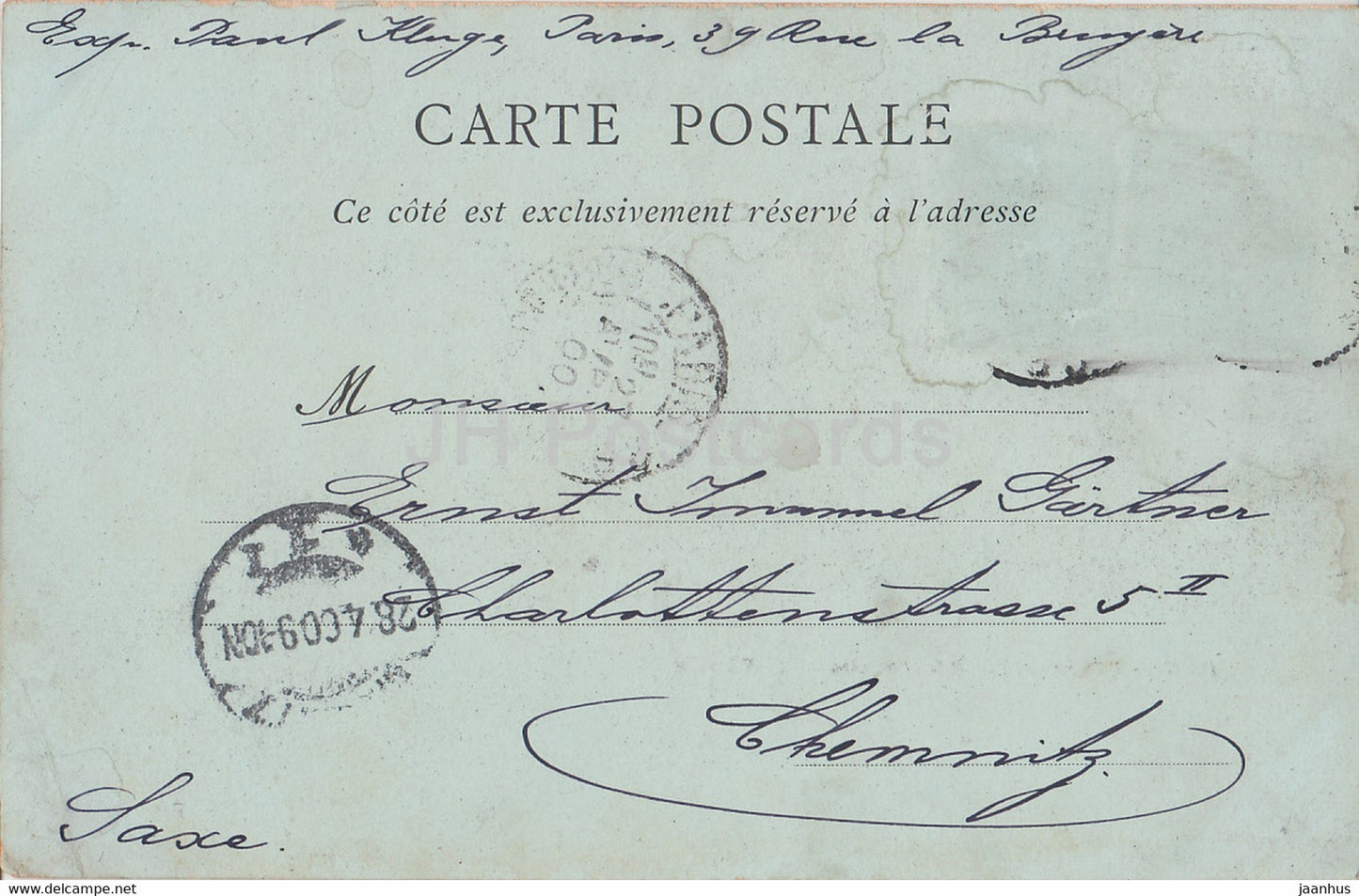 Paris - La Rue Soufflot et le Pantheon - alte Postkarte - 1900 - Frankreich - gebraucht