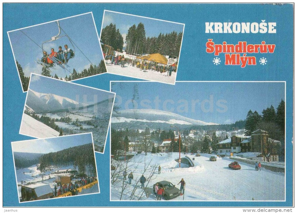 Krkonose - Spindleruv Mlyn - Riesengebirge - The Giant Mountains - ski resort - Czech - used 1995 - JH Postcards