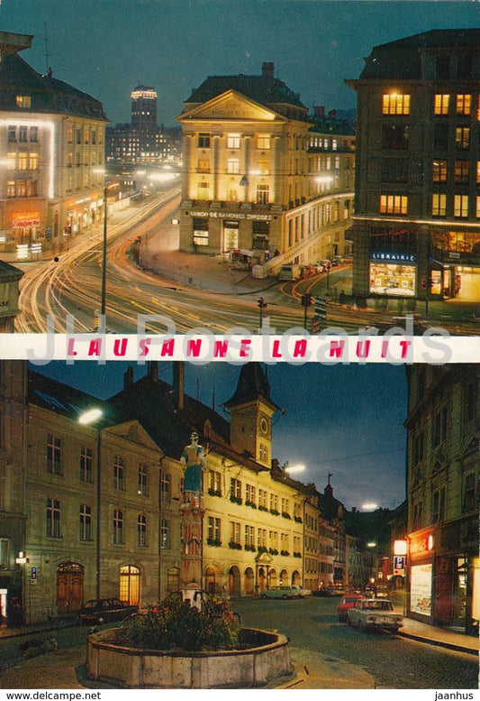 Lausanne la Nuit - 1642 - Switzerland - unused - JH Postcards