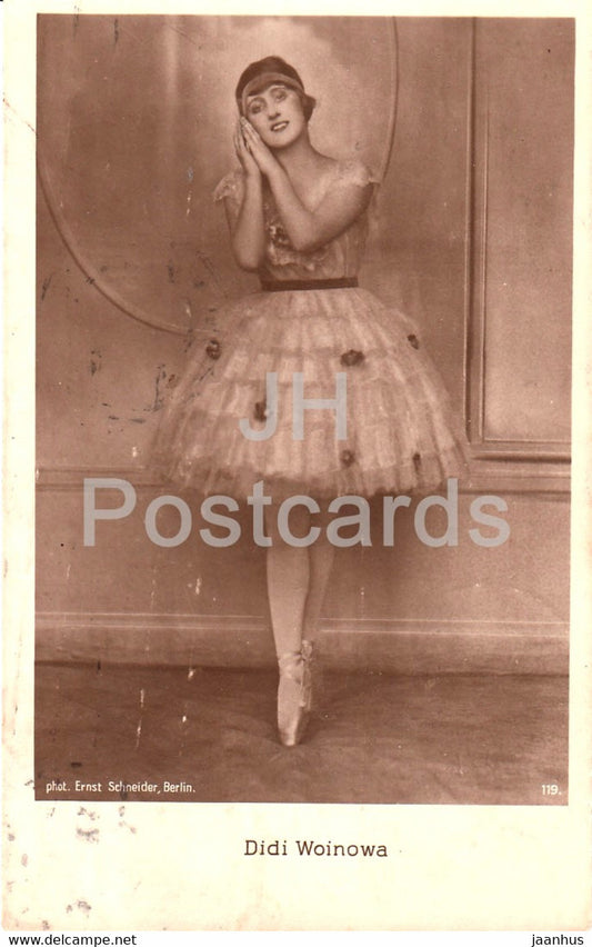 ballet dancer Didi Woinowa - ballet - dance - 119 - 1921 - Germany - old postcard - used - JH Postcards