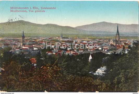 Mulhausen i Els - Mulhouse - Totalansicht - Vue Generale - old postcard - 1911 - France - used - JH Postcards