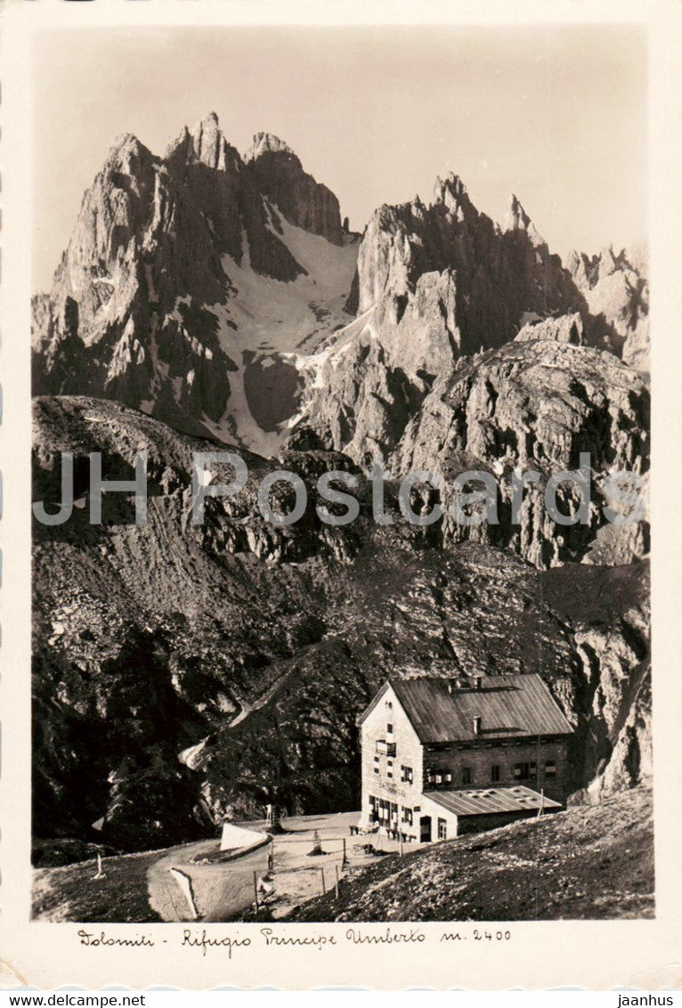 Dolomiti - Rifugio Principe Umberto 2400 m - old postcard - Italy - unused - JH Postcards