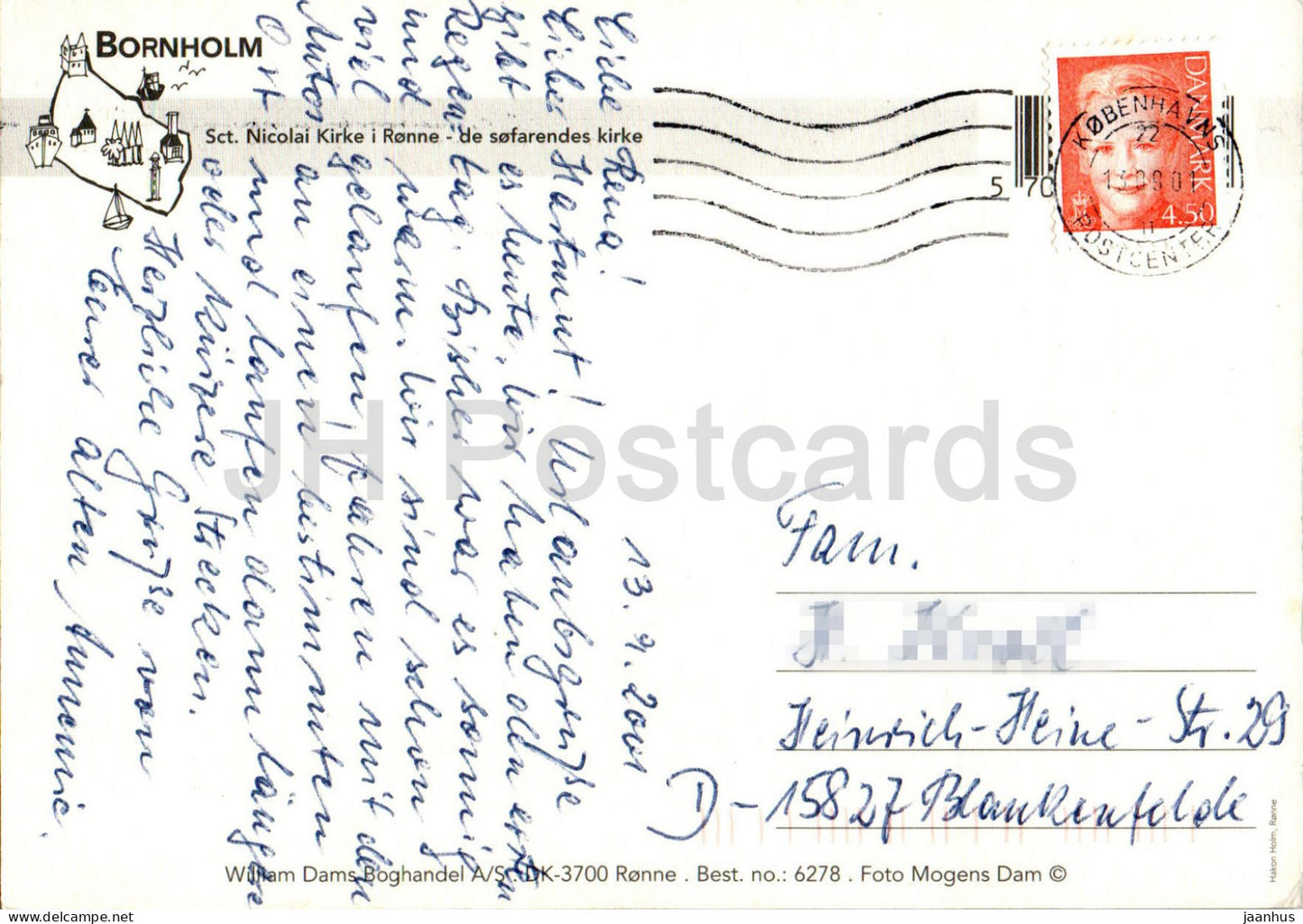 Bornholm - Ronne - Sct Nicolai Kirke - Église Saint-Nicolas - 6278 - 2001 - Danemark - d'occasion 