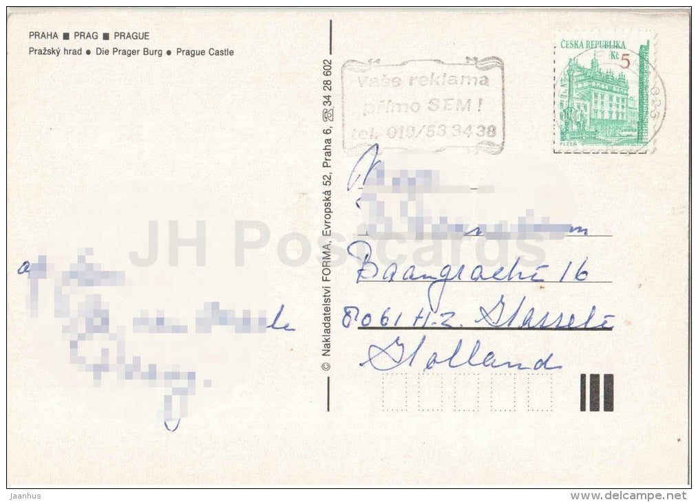 Praha - Prague - Prague castle - Czech Republic - used - JH Postcards