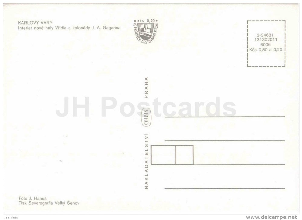 Karlovy Vary - Karlsbad - spa - Gagarin colonnade - Czechoslovakia - Czech - unused - JH Postcards