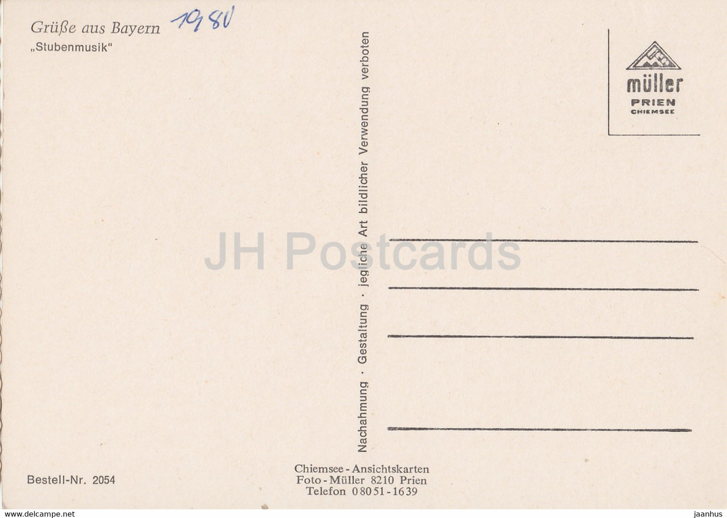 Grusse aus Bayern - Stubenmusik - musique - costumes folkloriques - Allemagne - inutilisé