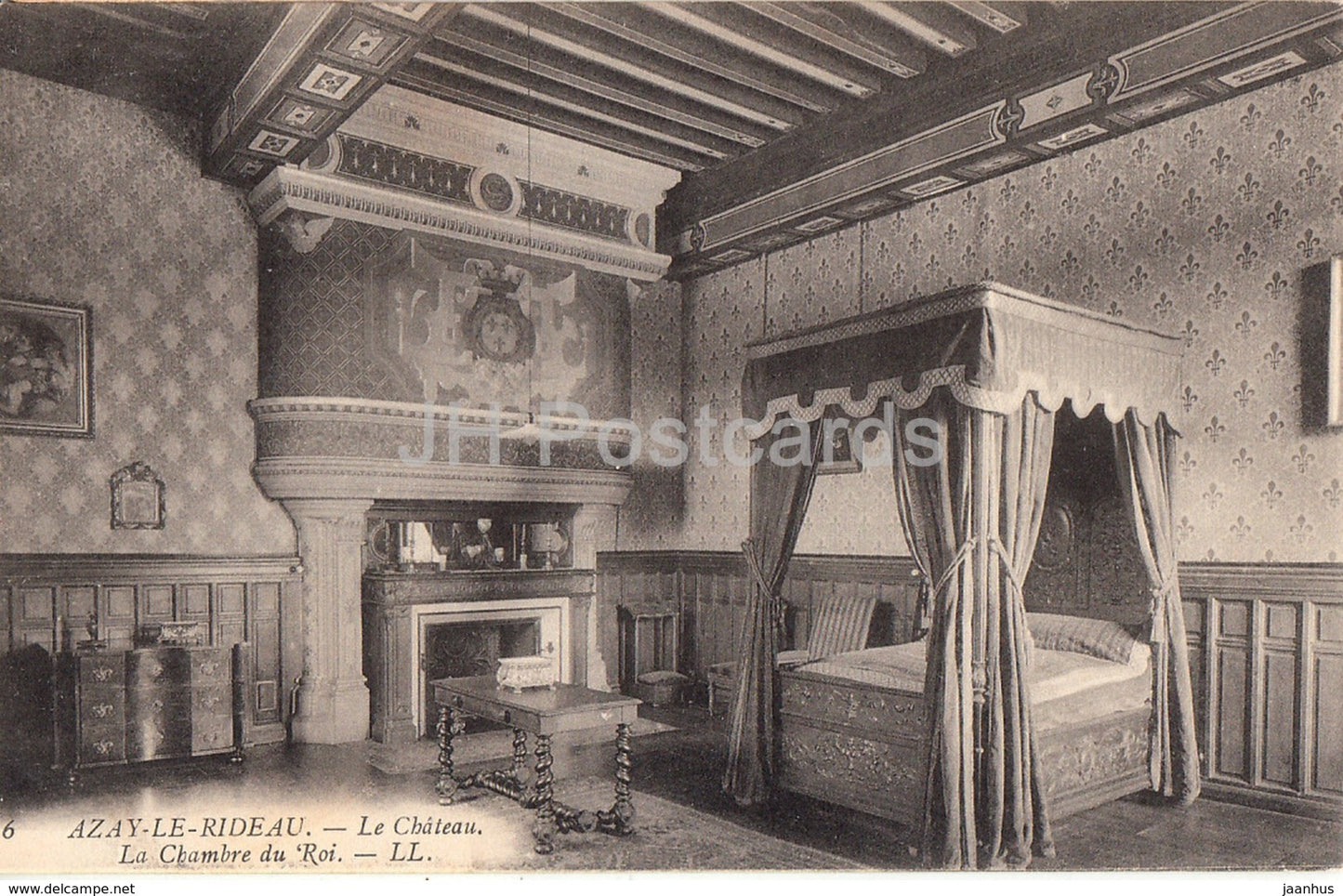 Azay Le Rideau - Le Chateau - La Chambre du Roi - castle - 16 - old postcard - France - unused