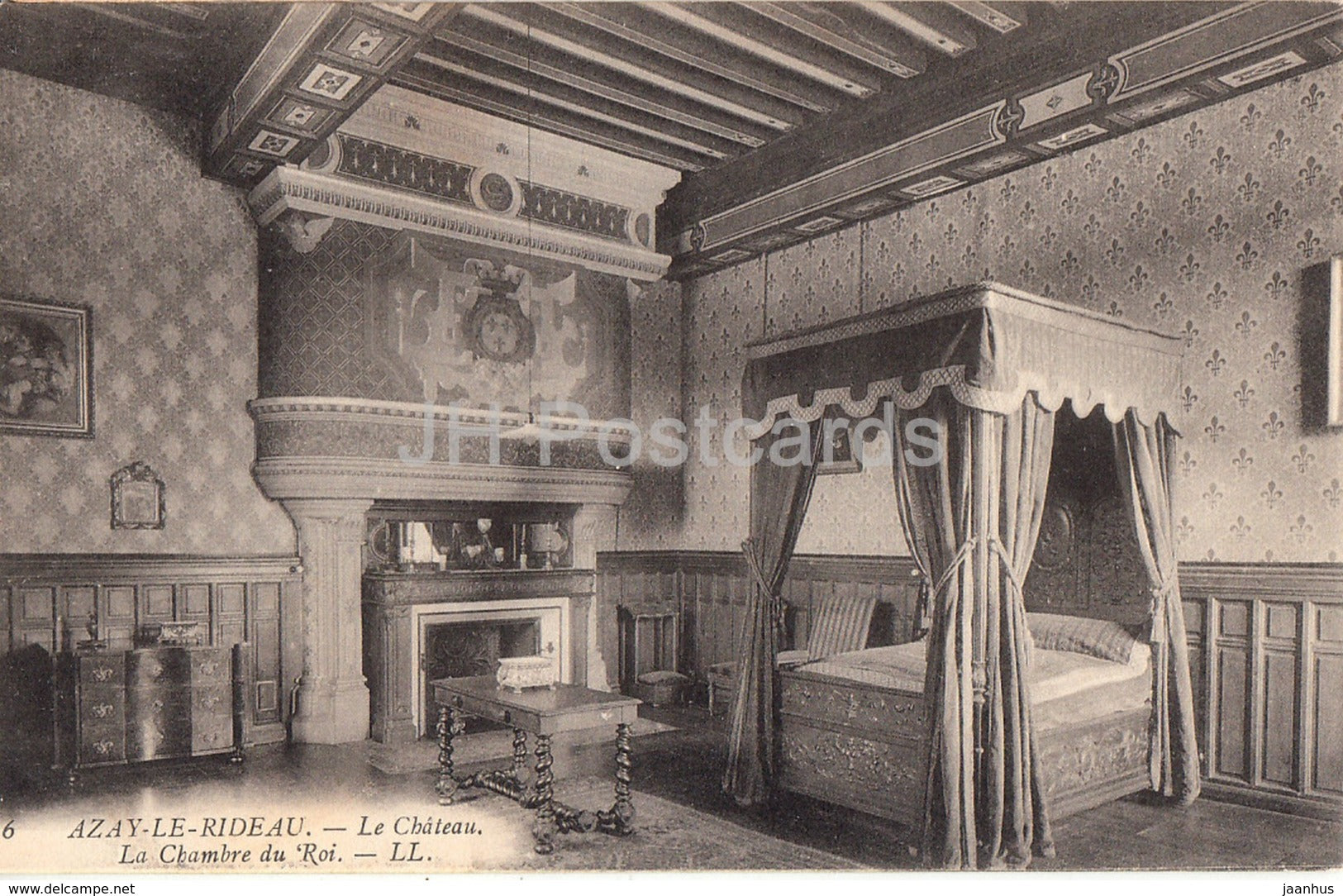 Azay Le Rideau - Le Chateau - La Chambre du Roi - castle - 16 - old postcard - France - unused